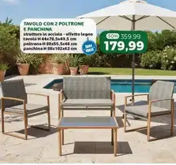 Happy Casa Tavolo con 2 poltrone e panchina offerta
