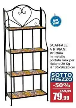 Happy Casa Scaffale 4 ripiani offerta