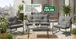 Happy Casa Tavolo con top in vetro 2 poltrone e divanetto offerta