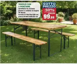 Happy Casa Tavolo con 2 panchine offerta