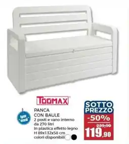 Happy Casa Toomax panca con baule offerta