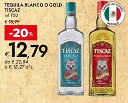 Bennet Tequila blanco o gold TISCAZ offerta