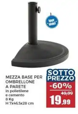 Happy Casa Mezza base per ombrellone a parete offerta