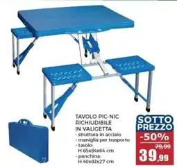 Happy Casa Tavolo pic-nic richiudibile in valigetta offerta