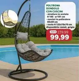 Happy Casa Poltrona dondolo con cuscini offerta