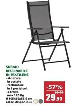 Happy Casa Sdraio reclinabile in textilene offerta