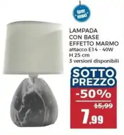 Happy Casa Lampada con base effetto marmo offerta