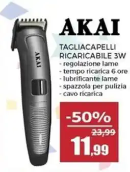 Happy Casa Ακαι tagliacapelli ricaricabile 3W offerta