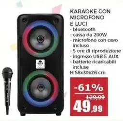 Happy Casa Karaoke con microfono e luci offerta