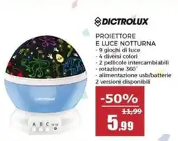 Happy Casa Dictrolux proiettore e luce notturna offerta