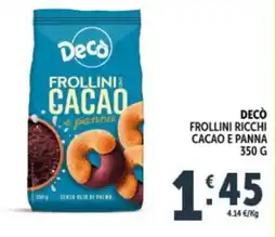 Deco Supermercati Decò frollini ricchi cacao e panna offerta