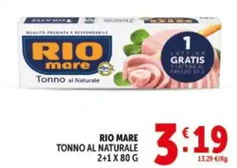 Deco Supermercati Rio mare tonno al naturale offerta