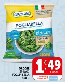 Deco Supermercati Orogel spinaci foglia bella offerta