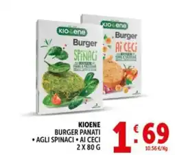 Deco Supermercati Kioene burger panati, agli spinaci, ai ceci offerta