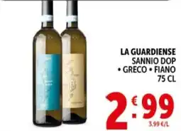 Deco Supermercati La guardiense sannio dop, greco, fiano offerta