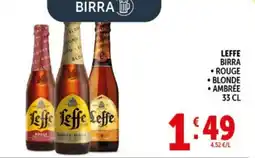 Deco Supermercati Leffe birra rouge, blonde, ambrée offerta