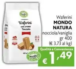 Maxi Supermercati Waferini MONDO NATURA nocciola/vaniglia offerta