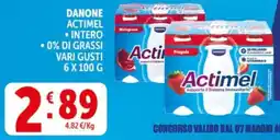Deco Supermercati Danone actimel, intero, 0% di grassi offerta