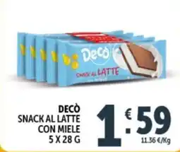 Deco Supermercati Decò snack al latte con miele offerta