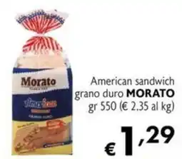 Maxi Supermercati American sandwich grano duro MORATO offerta