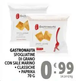 Deco Supermercati Gastronauta sfogliatine di grano con sale marino, classiche, paprika offerta