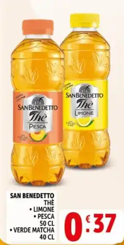 Deco Supermercati San benedetto thè limone, pesca, verde matcha offerta