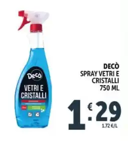 Deco Supermercati Decò spray vetri e cristalli offerta
