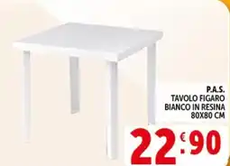 Deco Supermercati P.a.s. tavolo figaro bianco in resina offerta