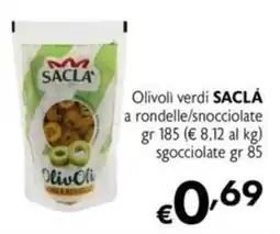 Maxi Supermercati Olivoli verdi SACLÁ a rondelle/snocciolate offerta