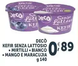 Deco Supermercati Decò kefir senza lattosio, mirtilli, bianco, mango e maracujia offerta