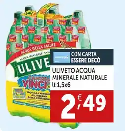 Deco Supermercati Uliveto acqua minerale naturale vinci offerta