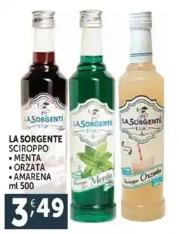 Deco Supermercati La sorgente sciroppo, menta, orzata, amarena offerta