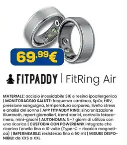 Euronics FITPADDY FitRing Air offerta