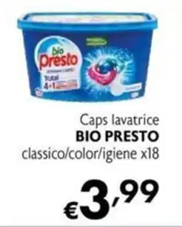 Maxi Supermercati Caps lavatrice BIO PRESTO classico/color/igiene x18 offerta