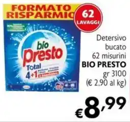 Maxi Supermercati Detersivo bucato 62 misurini BIO PRESTO offerta