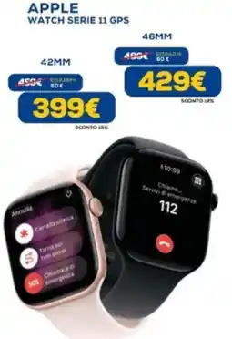 Euronics Apple watch serie 11 gps offerta