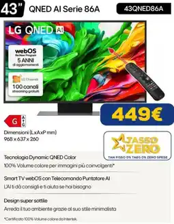 Euronics LG QNED AI Serie 86A 43QNED86A offerta