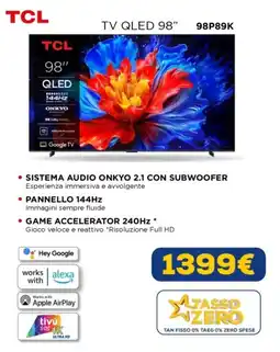 Euronics TCL TV QLED 98" 98P89K offerta