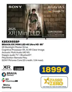 Euronics SONY K85XR55BP BRAVIA XR | MINI LED 4K Ultra HD 85" offerta