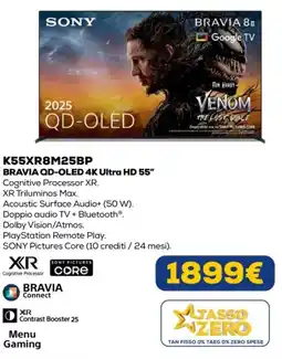 Euronics SONY K55XR8M25BP BRAVIA QD-OLED 4K Ultra HD 55" offerta