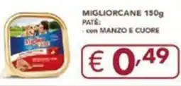 Maxi Supermercati Migliorcane pate con manzo e cuore offerta