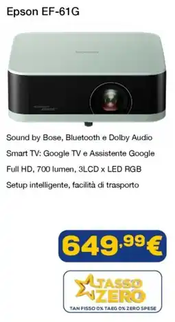 Euronics Epson ef-61g offerta