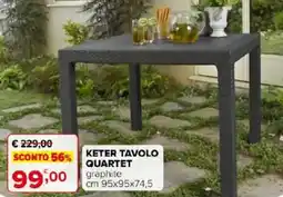 Iperal Keter tavolo quartet graphite offerta