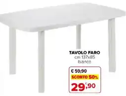 Iperal Tavolo faro cm 137x85 bianco offerta