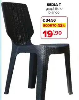 Iperal Sedia T graphite o bianco offerta