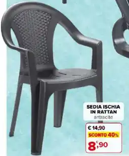 Iperal Sedia ischia in rattan antracite offerta