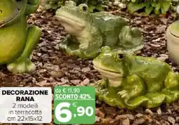 Iperal Decorazione rana 2 modelli in terracotta offerta