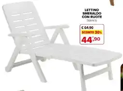 Iperal Lettino smeraldo con ruote bianco offerta