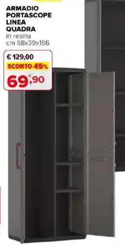 Iperal Armadio portascope linea quadra in resina offerta