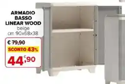 Iperal Armadio basso linear wood beige offerta